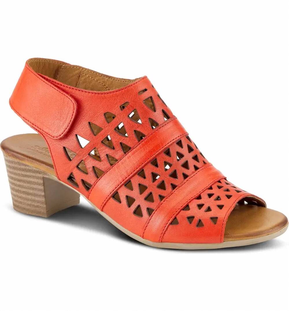 NEW SPRING STEP SHOES women's dorotha leather sandal in red